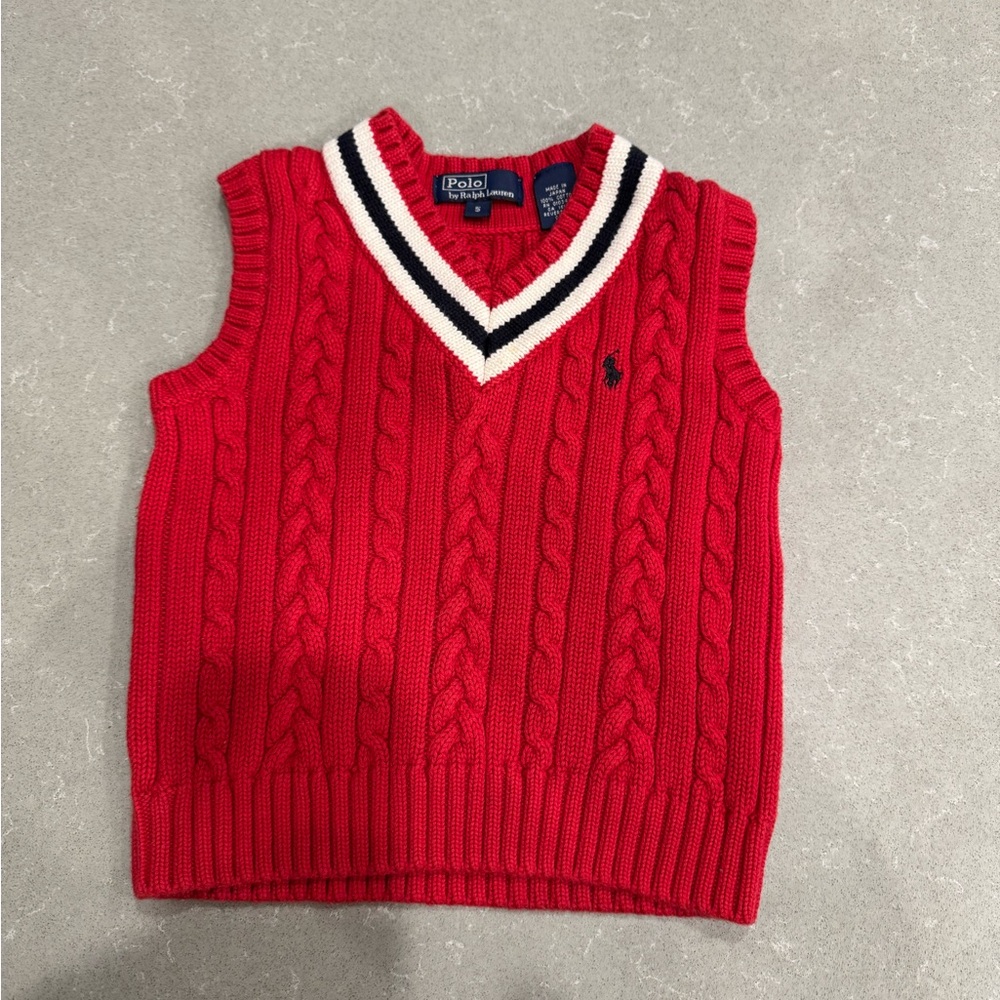 Ralph Lauren Boys Red Sweater Vest - Picture 5 of 5